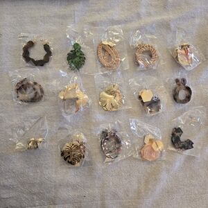 New Assorted Gold and Brown Earrings Set of 15